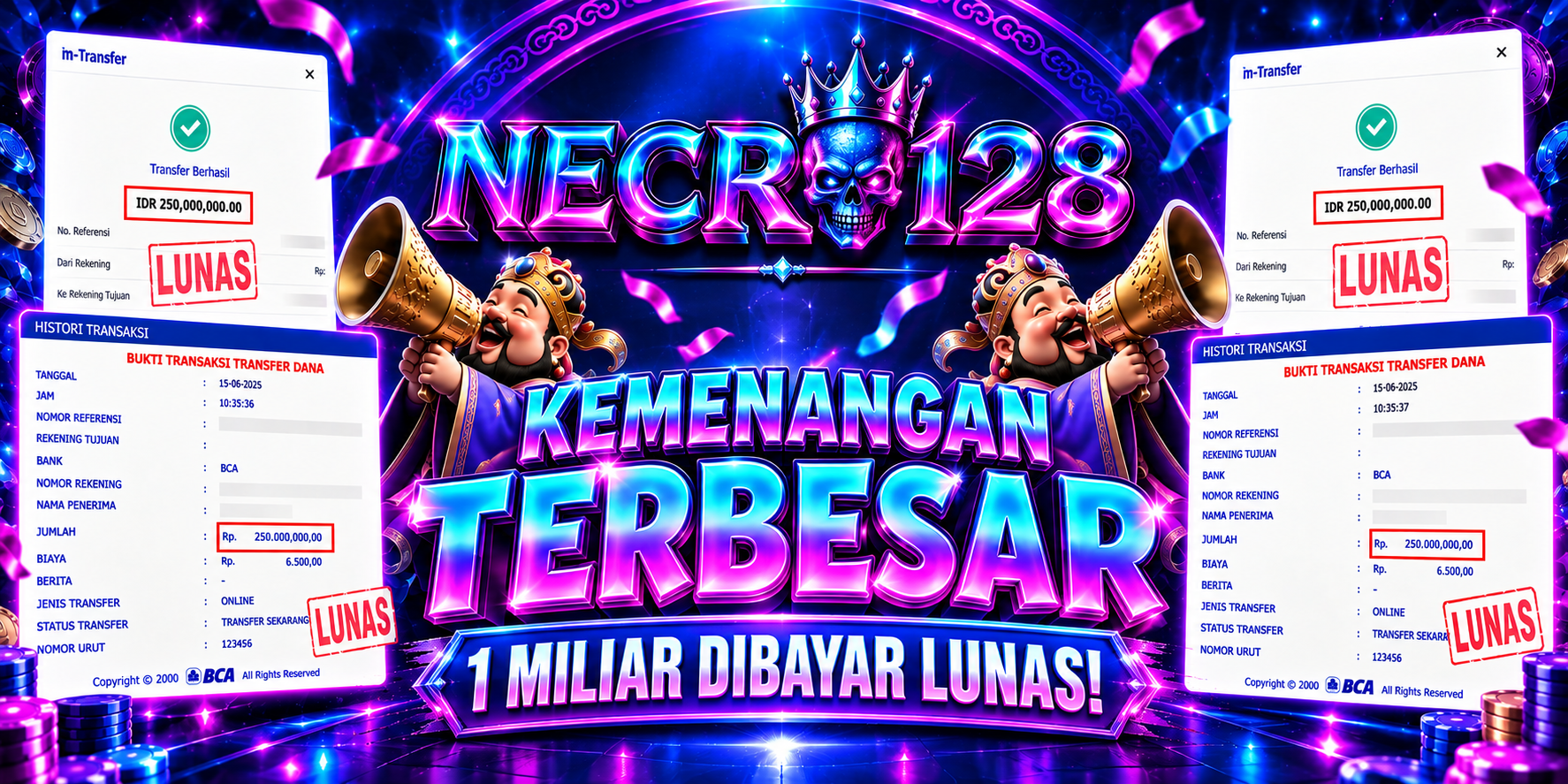 KEMENANGAN TERBESAR RP1 MILIAR DIBAYAR LUNAS